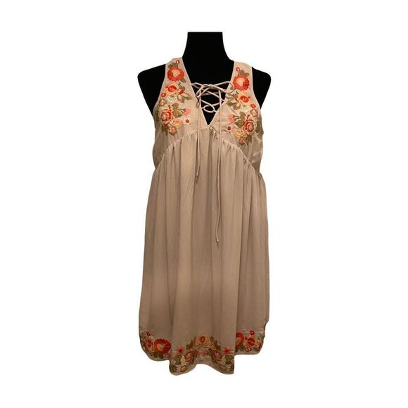 Andree by Unit Boho Inspired A-line Sleeveless Embroidered Dress Size Small - Picture 2 of 12
